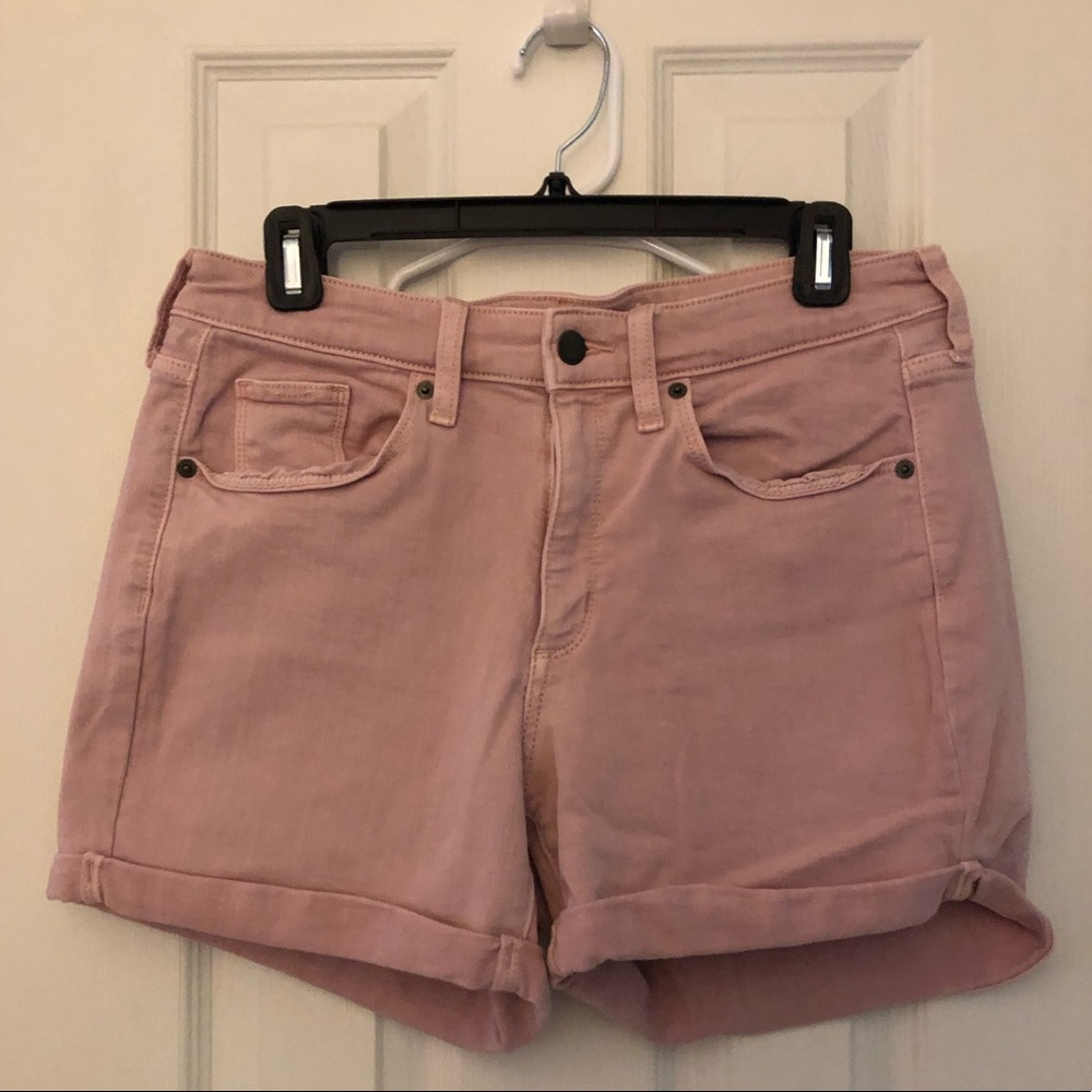 Light pink jean shorts